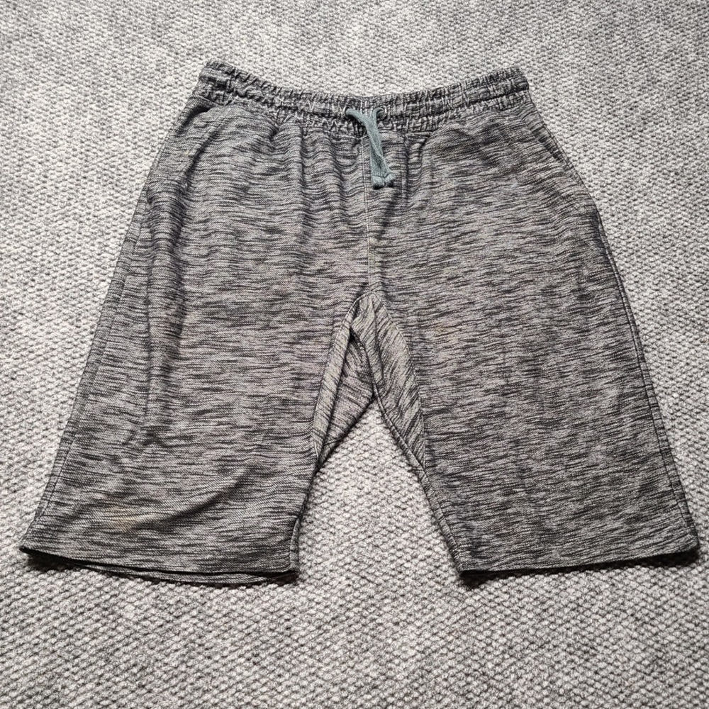 Dikotomy Co Mens Grey Space Dye Knit Shorts Elastic Drawstring Waist Size L